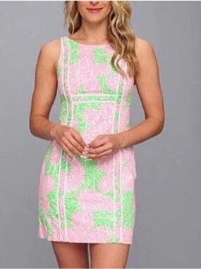 Lilly Pulitzer Fryer Sleeveless Printed Mini Shift Dress in Limeade Cheat Ya 10
